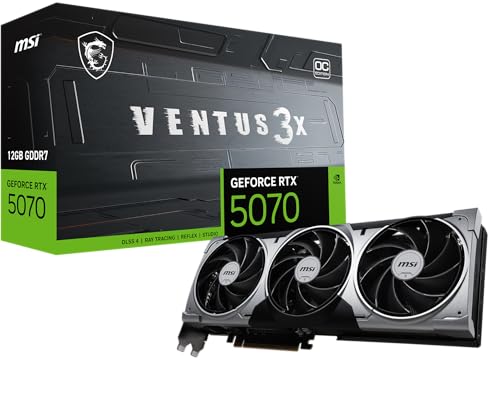 Juegos en 4K fluídos sin sacrificar FPS: la MSI RTX 5070 VENTUS 3X OC con arquitectura Blackwell y 12GB GDDR7 te ofrece un rendimiento extremo en una oferta imperdible para gamers exigentes.