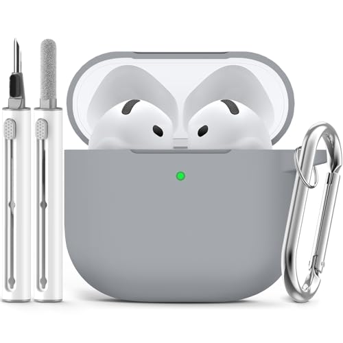 Protege tus AIRPODS 4 2024 con estilo: Funda LJUSMICKER de silicona premium que incluye kit de limpieza y llavero - La combinación perfecta de protección y funcionalidad