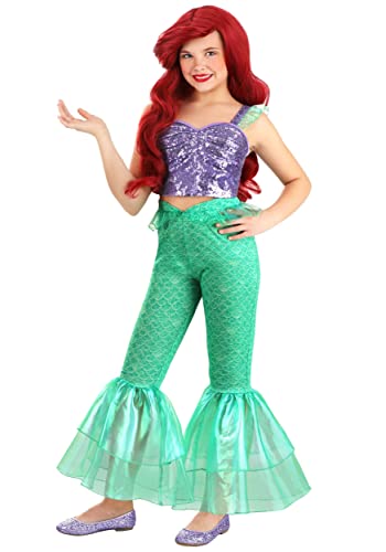 Vive la magia submarina con tu pequeña: El disfraz de DISNEY ARIEL LA SIRENITA transforma sueños en realidad con su diseño de 2 piezas y lentejuelas brillantes