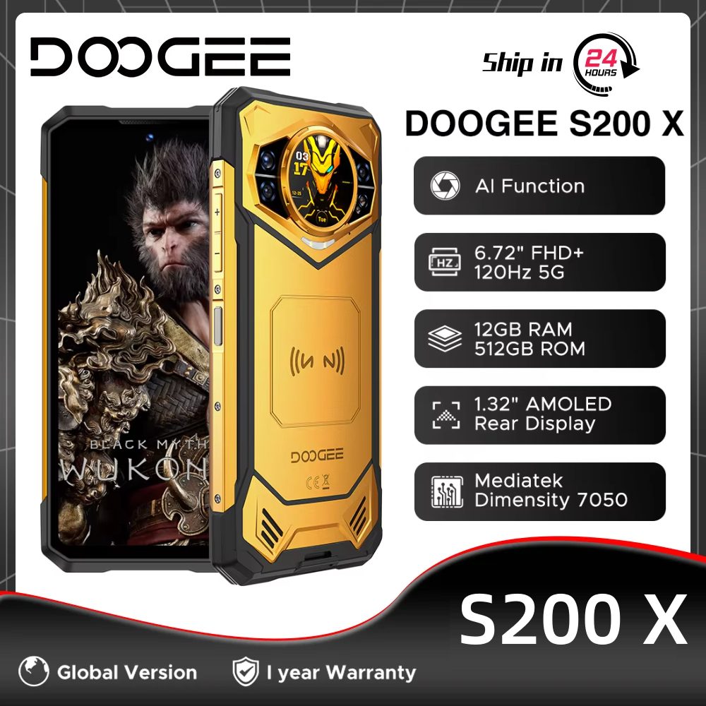 Dura 5 días con carga completa: el DOOGEE S200 X 5G combina una batería de 10100mAh, pantalla FHD+ de 120Hz y NFC en un diseño resistente para aventureros y multitaskers exigentes.