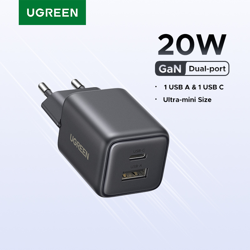 Carga ultrarrápida sin ocupar espacio: Descubre el revolucionario UGREEN 20W GaN que optimiza energía para tu IPHONE 15 PRO MAX o SAMSUNG GALAXY S25 - Tecnología avanzada en formato mini.
