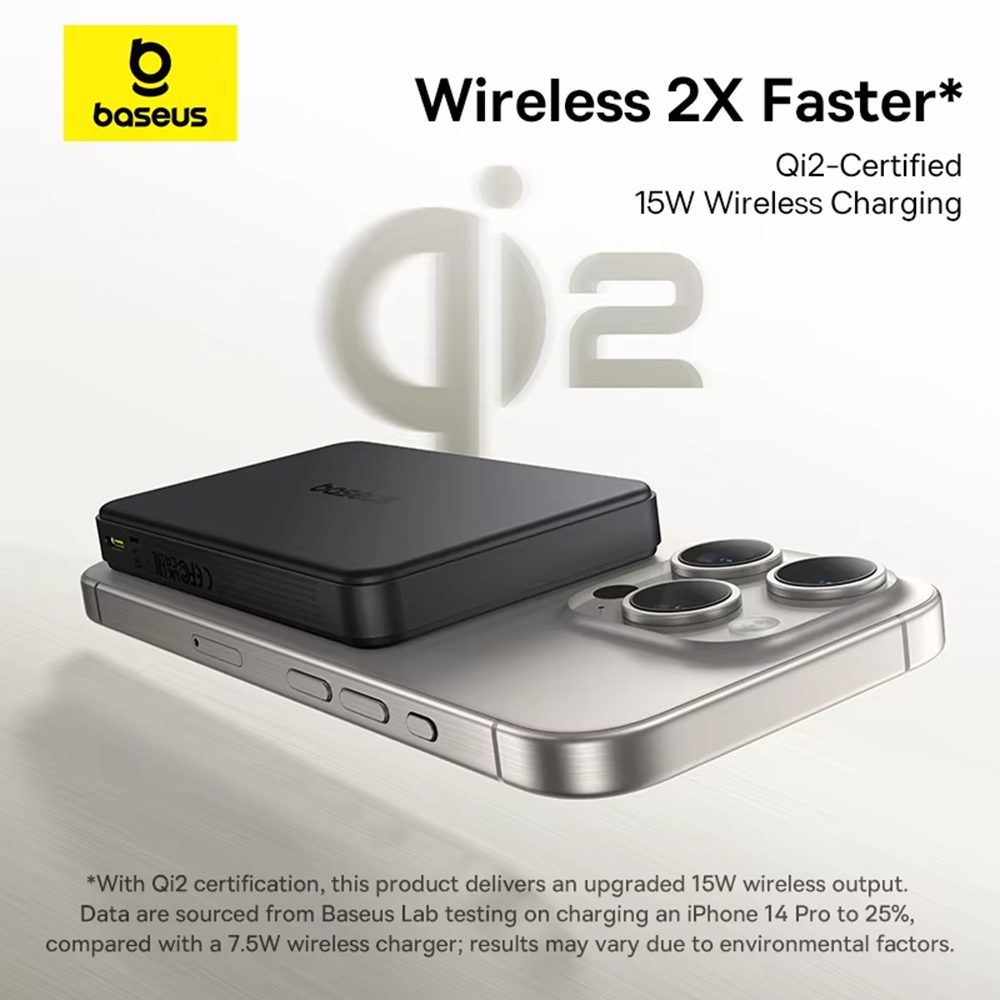 Carga tu iPhone al instante sin cables molestos: El BASEUS MAGNETIC POWER BANK combina 15W Qi2 y 22.5W Type-C para máxima velocidad - Nunca te quedes sin batería con esta solución 2 en 1