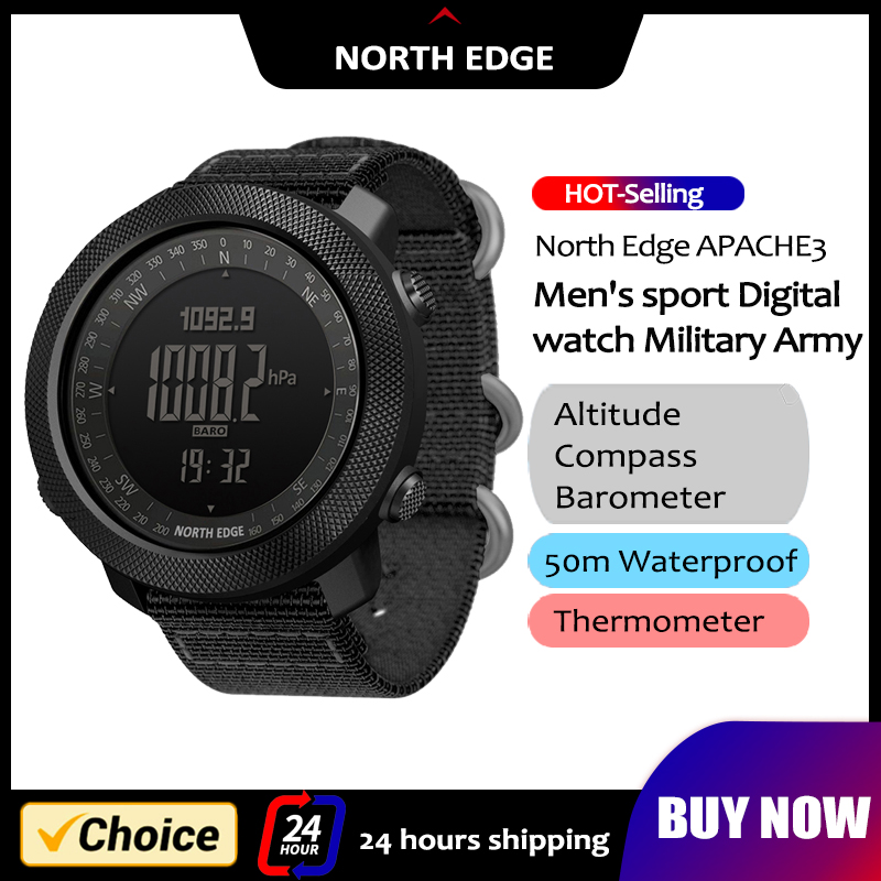 Domina la aventura con el RELOJ INTELIGENTE NORTH EDGE: Monitorea tu rendimiento con brújula militar y 50M de resistencia al agua - tecnología outdoor en tu muñeca