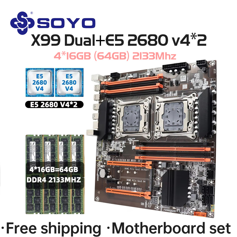 Potencia inigualable para gamers y creadores: la placa SOYO X99 con 64GB RAM y doble Xeon E5 2680 V4 redefine el rendimiento en una oferta imperdible para profesionales exigentes.