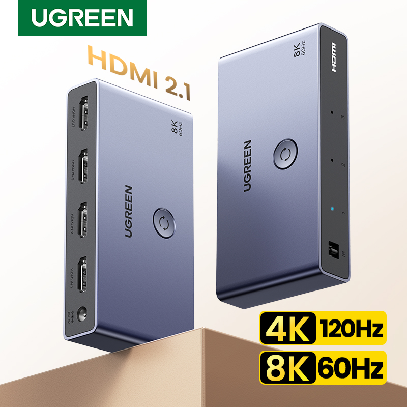 Switch HDMI 2.1 UGREEN: 3 en 1 con mando a distancia