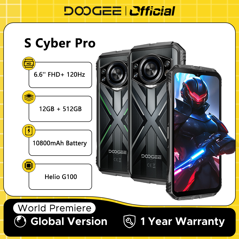 Domina cualquier entorno con el DOOGEE S CYBER PRO: Resistencia militar + Pantalla fluida de 120Hz + Batería monstruosa de 10800mAh para aventuras sin límites