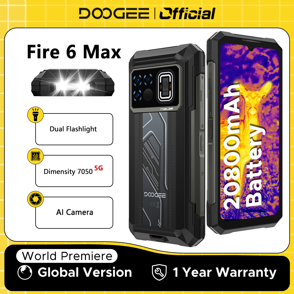 Resistencia Extrema con Potencia 5G: Descubre el DOOGEE FIRE 6 MAX que Sobrevive a Todo con su Batería de 20800mAh y Pantalla Inmensa de 6.72 Pulgadas