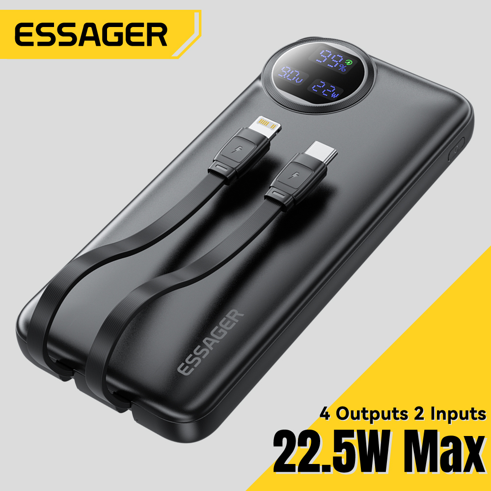 Descubre la autonomía definitiva: el ESSAGER POWER BANK 30000MAH carga tu iPhone 15 y Huawei en minutos con su tecnología 22.5W PD