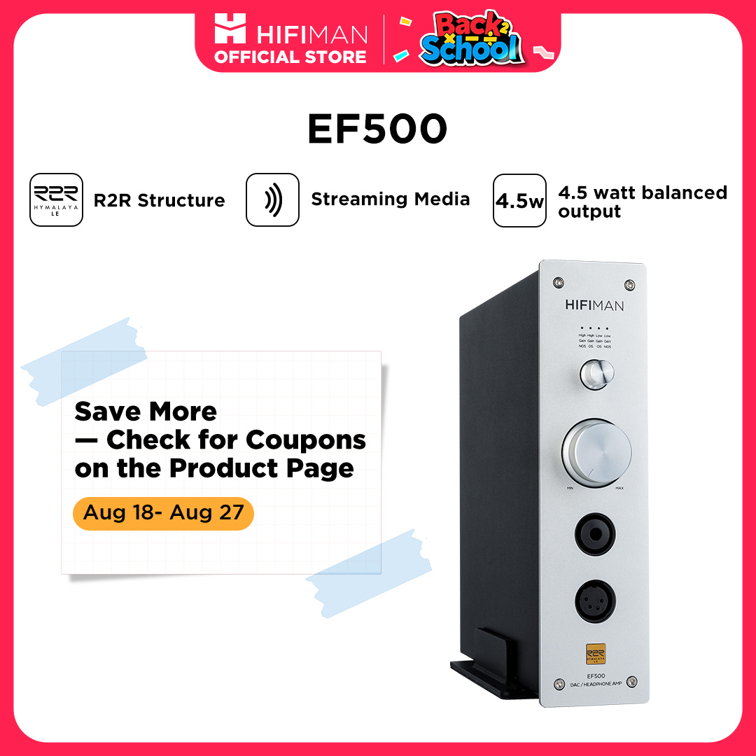 Transforma tu experiencia auditiva con este equipo todo-en-uno HIFIMAN EF500: combina un DAC de alta resolución HYMALAYA LE R2R, amplificador de potencia y soporte ergonómico para disfrutar streaming con fidelidad de estudio en casa.