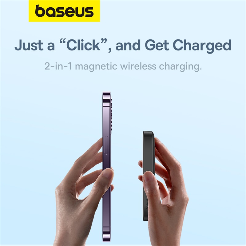 Olvídate de quedarte sin batería: el BANCO DE POTENCIA MAGNÉTICO BASEUS para iPhone 12-16 Pro Max carga sin cables donde sea + incluye tecnología de sujeción segura para uso en movimiento