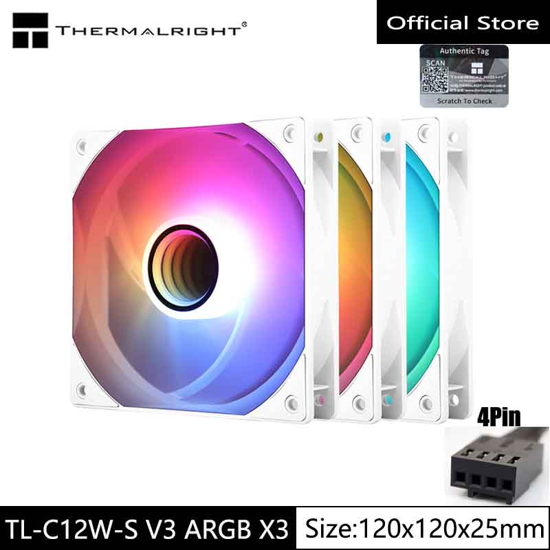 Refrigera con estilo tu PC: El ventilador THERMALRIGHT TL-C12W-S V3 ARGB combina iluminación hipnótica y alto flujo de aire (66.17 CFM) para un rendimiento impecable