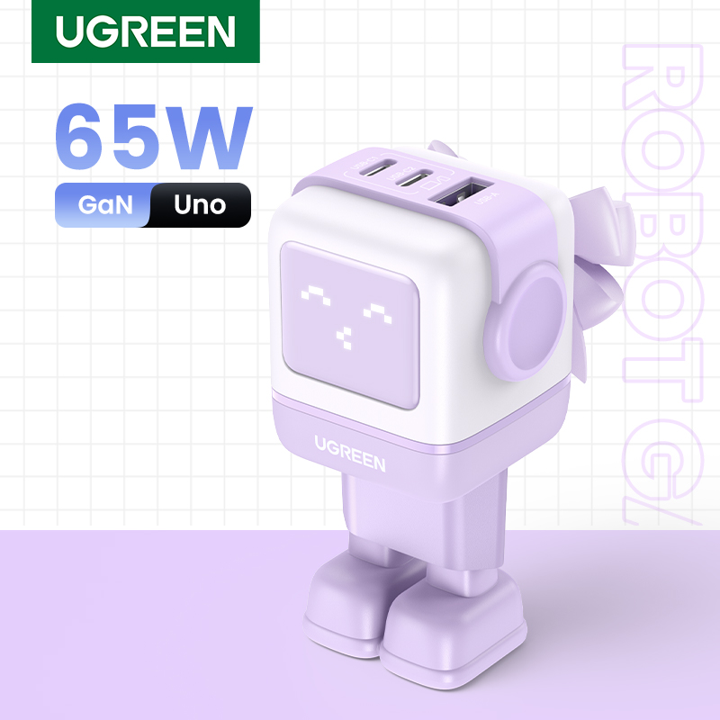 Recarga tus dispositivos a velocidad robótica: El cargador UGREEN 65W GAN combina potencia y diseño futurista para mantener tu IPHONE 15 PRO y MACBOOK AIR siempre listos con carga ultrarrápida