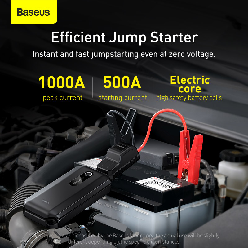 Nunca Más Quedarás Varado: El BASEUS CAR JUMP STARTER 1000A es Tu Salvavidas Automotriz con Batería de 10000mAh y Tecnología Antishock - ¡Seguridad Potente en Tus Manos!