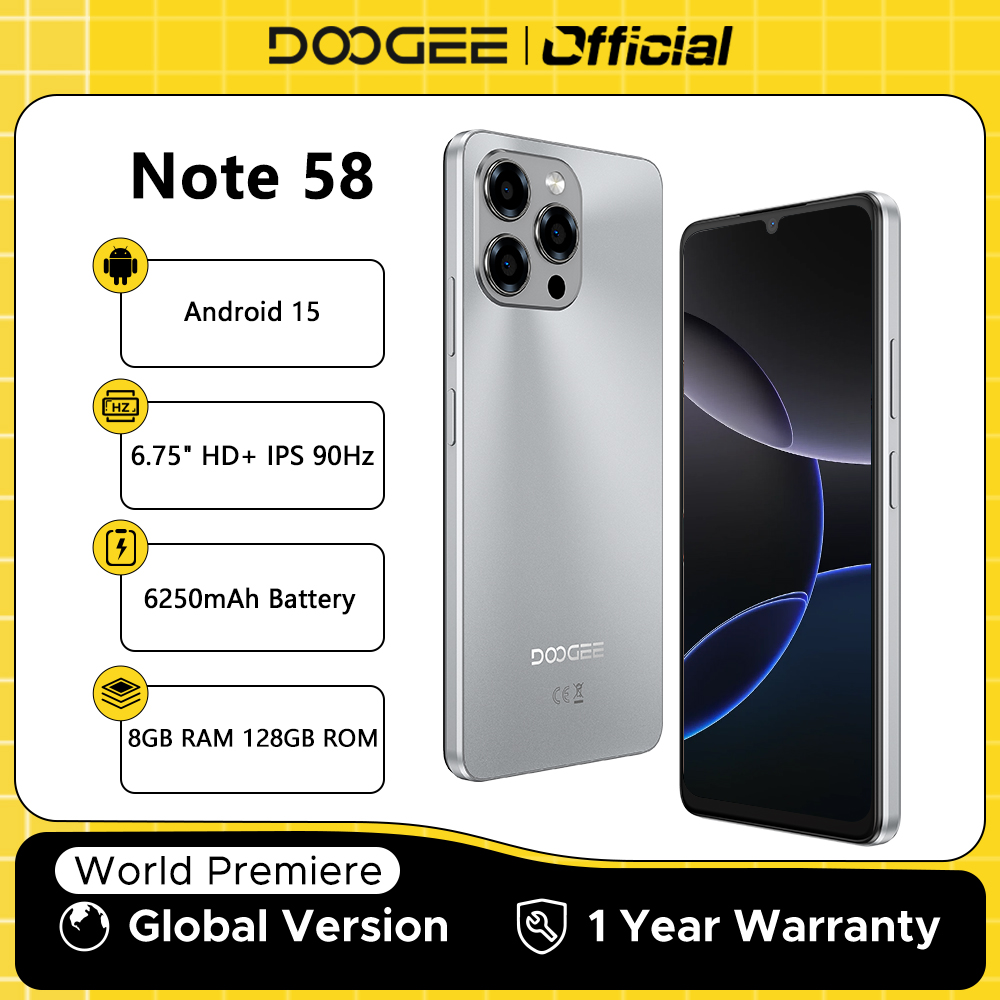 Maximiza tu productividad y entretenimiento con el DOOGEE NOTE 58: Pantalla fluida de 90Hz + batería de 6250mAh que dura días y rendimiento premium con Android 15