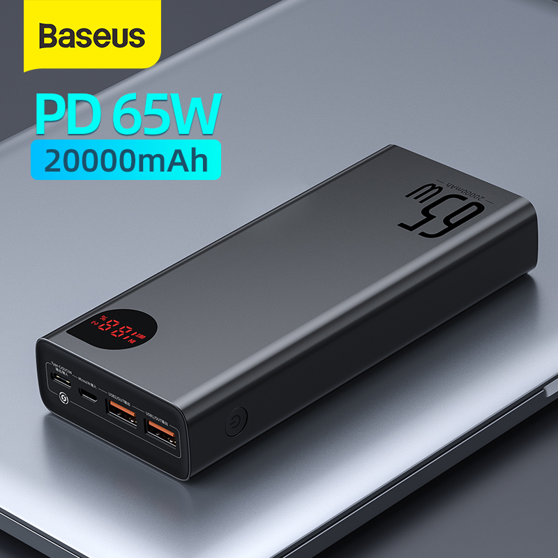 Descubre carga ultrarrápida donde vayas: el POWER BANK BASUES PD 65W de 20000mAh carga tu iPhone, XIAOMI y MACBOOK en tiempo récord