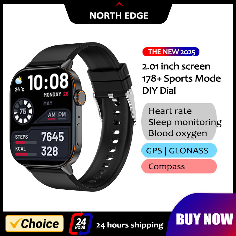 Mantente conectado y en forma con el NORTH EDGE GPS SMART WATCH: Bluetooth, 178 modos deportivos y resistencia IP68 para un rendimiento sin límites