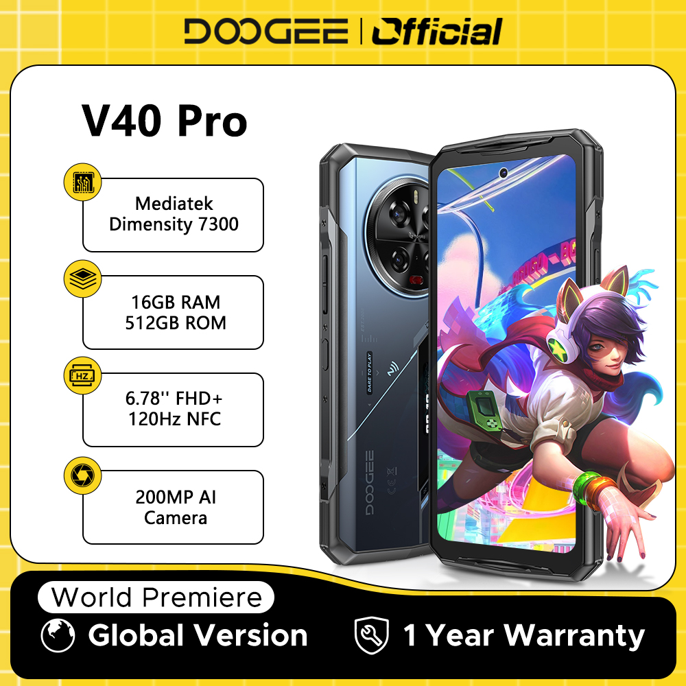 Domina la aventura con el DOOGEE V40 PRO 5G: Resistencia militar + Potencia bruta con Dimensity 7300 y cámara de 200MP - El smartphone todoterreno definitivo