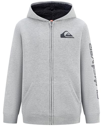 Mantén a tu hijo abrigado y con estilo en cualquier aventura: la sudadera con capucha de forro polar con cremallera completa QUICKSILVER ofrece comodidad y durabilidad superior para el juego activo.
