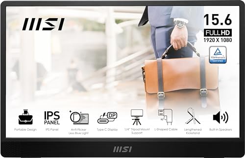 Aumenta tu productividad y entretenimiento con este monitor portátil: el MSI PRO MP161 E2 ofrece FHD IPS 1080p, conectividad universal y altavoces integrados para una experiencia inmersiva sin límites.