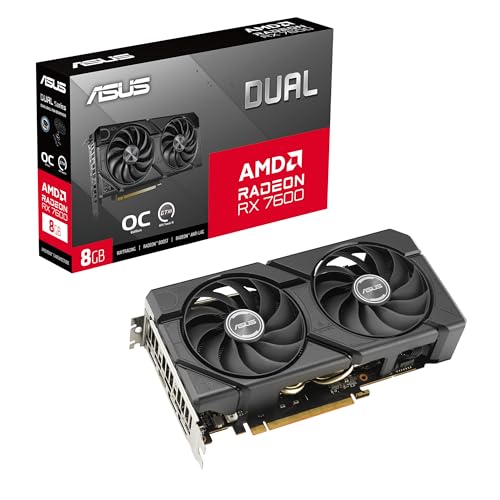 Impulsa tus juegos al máximo nivel con fluidez suprema: Descubre la ASUS DUAL RADEON RX 7600 EVO OC EDITION, diseñada para ofrecer un rendimiento excepcional en resoluciones altas y multitarea intensiva, garantizando una experiencia visual inmersiva y estable para gamers y creadores.