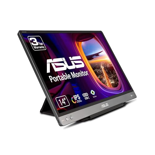 Enhance Your Workspace Anywhere with Crystal-Clear Visuals: The ASUS ZENSCREEN MB14AC Portable Monitor Delivers Full HD Brilliance and Eye Comfort, Perfect for Professionals and Gamers Alike!