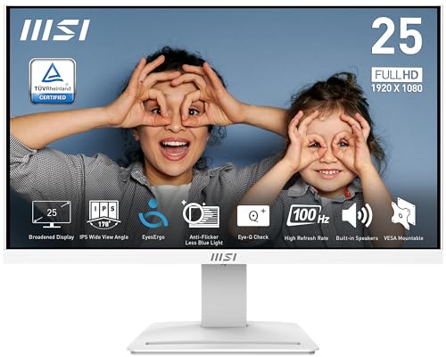 Eleva tu productividad y entretenimiento con fluidez visual excepcional: El monitor MSI PRO MP253W combina IPS de 24.5 pulgadas, 100Hz y sincronización adaptativa para una experiencia sin tearing, ideal para trabajo y gaming casual con un diseño versátil y altavoz integrado.
