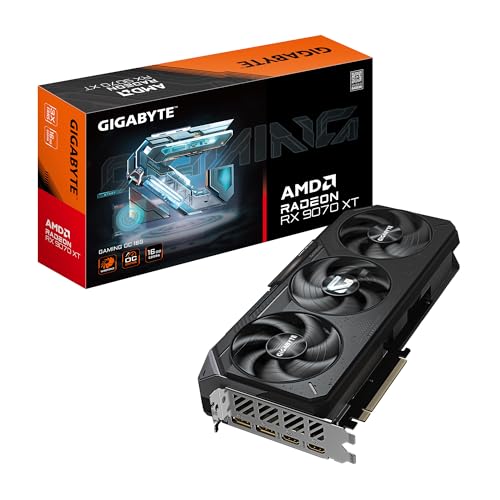 Incrementa radicalmente tu rendimiento en juegos y creación: la tarjeta gráfica GIGABYTE RADEON RX 9070 XT GAMING OC 16G con tecnología PCIe 5.0 y memoria GDDR6 de 16GB garantiza fluidez excepcional y detalles ultra realistas.
