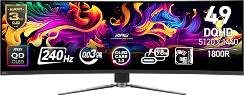 Eleva tu experiencia visual a niveles insuperables con un monitor que redefine la inmersión: el MSI MPG 491CQPX QD-OLED ofrece colores vibrantes, 240Hz de fluidez y resolución DQHD para gaming y productividad sin igual.