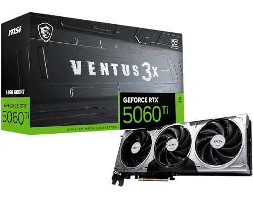 Impulsa tu experiencia de juego al máximo nivel con esta tarjeta gráfica de última generación: la MSI RTX 5060 TI VENTUS 3X OC ofrece 16 GB de memoria GDDR7 y arquitectura NVIDIA Blackwell para un rendimiento sobresaliente en cualquier escenario.