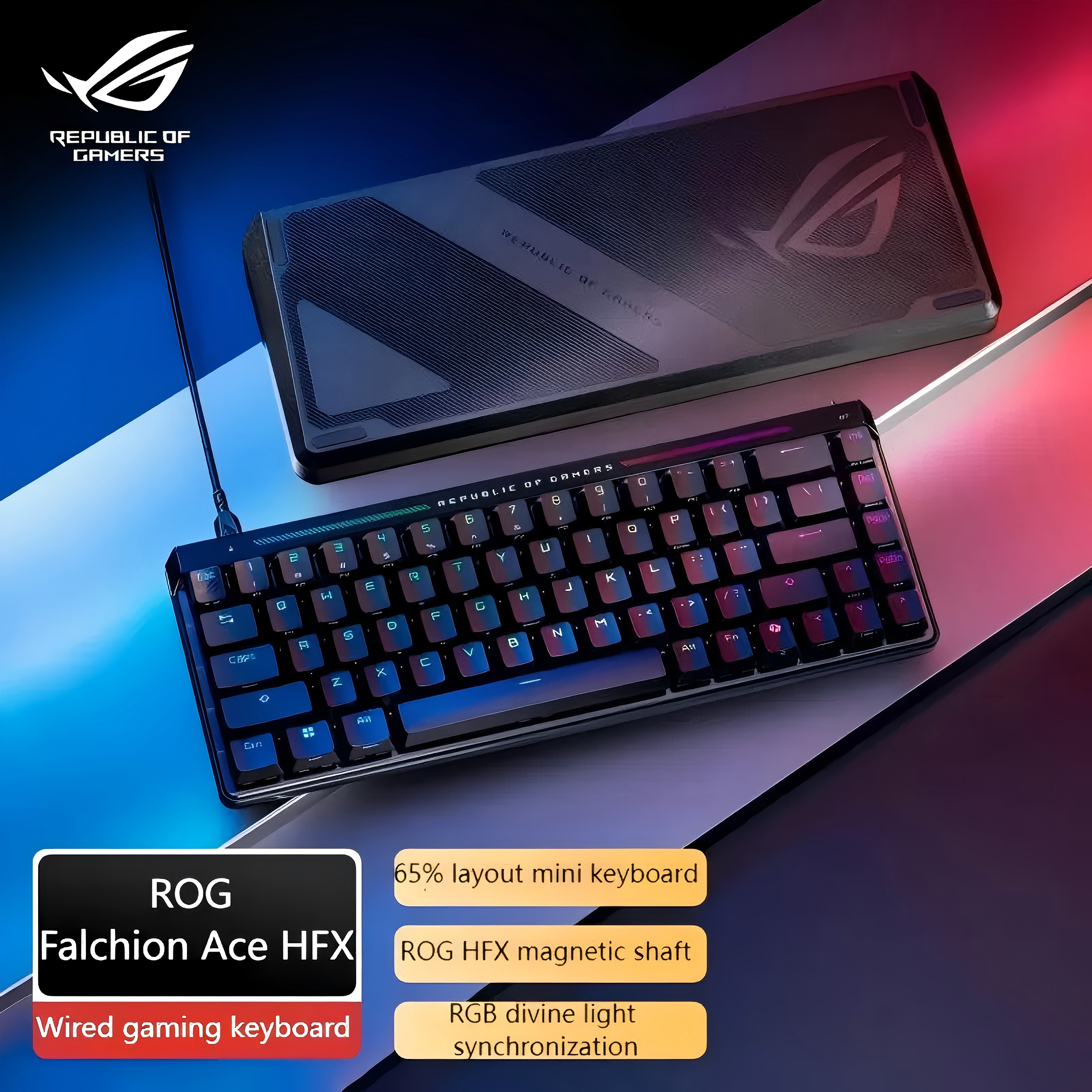 Transforma tu juego con precisión extrema y control táctil: el ROG FALCHION ACE HFX rediseña la experiencia con interruptores prelubricados y 8000 Hz de sondeo, ofreciendo ventajas competitivas inigualables en cada pulsación.