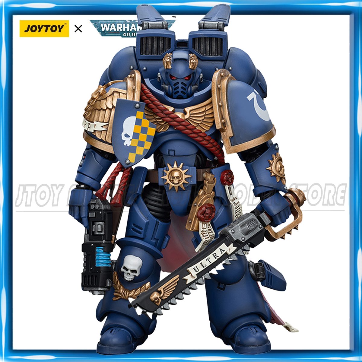 Domina tu colección con este CAPITÁN ULTRAMARINES de lujo: La figura JOYTOY WARHAMMER 40K 1/18 con JUMP PACK redefine el detalle en acción