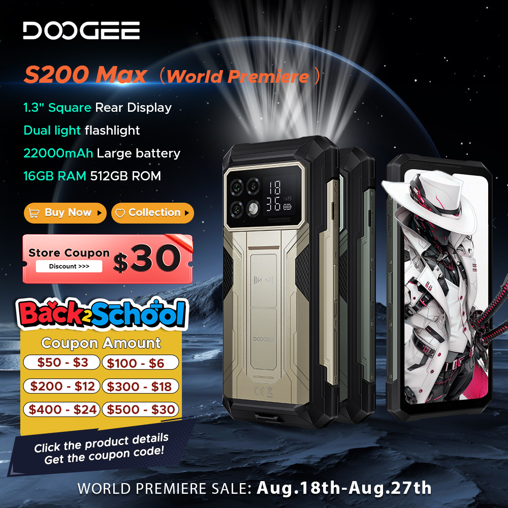 Descubre el poder inigualable: el DOOGEE S200 Max redefine la resistencia con su batería de 22000mAh y pantalla de 120Hz, ideal para aventuras extremas y uso profesional continuo, ofreciendo durabilidad y rendimiento excepcionales.