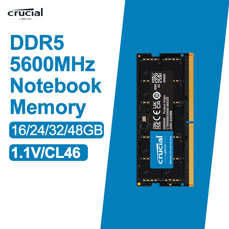 Maximiza tu productividad con una actualización de memoria sin esfuerzo: Descubre cómo la CRUCIAL RAM DDR5 5600MHz transforma multitareas intensivas en fluidez absoluta, aprovechando capacidades desde 16GB hasta 48GB para laptops que exigen rendimiento superior.