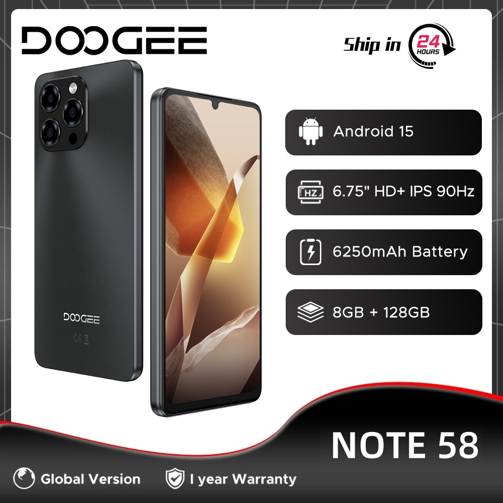 Experimenta fluidez y autonomía sin precedentes: el DOOGEE Note 58 redefine tu día con su pantalla de 90Hz y batería de 6250mAh, respaldado por el procesador UNISOC T7250 y Android 15, garantizando rendimiento y valor duradero.