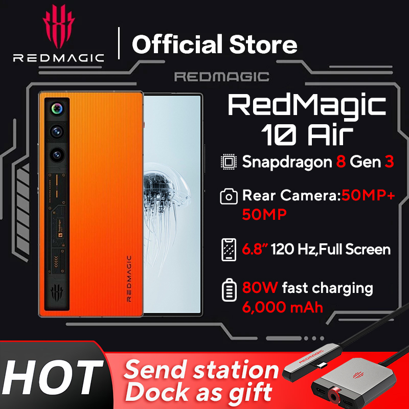 Transforma tu experiencia de juego móvil con fluidez extrema: El nuevo REDMAGIC 10 AIR combina potencia Snapdragon 8 Gen3, batería de 6000mAh y carga ultrarrápida de 80W para victorias sin interrupciones.