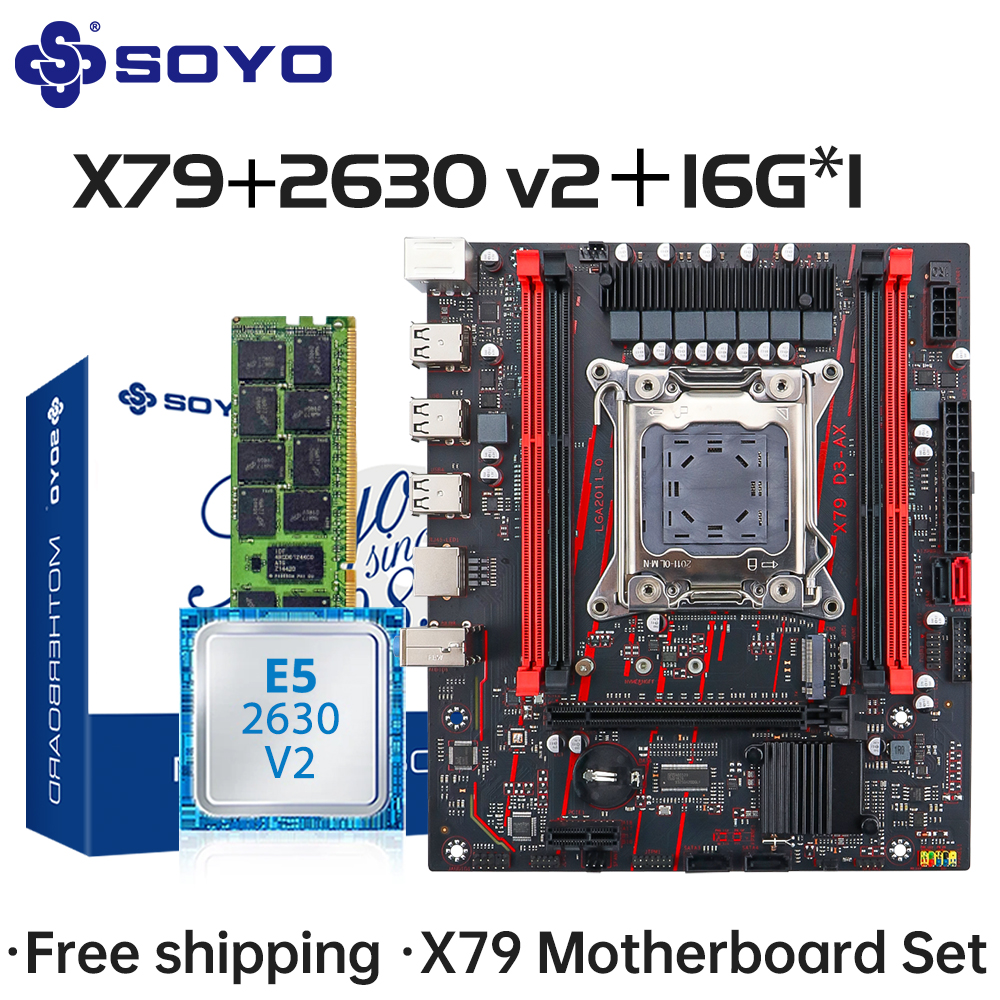 Transforma tu PC en una máquina de alto rendimiento con el set SOYO X79 Game y E5 2630 V2: 16 GB de RAM ECC y compatibilidad M.2 para gaming y multitarea sin límites.
