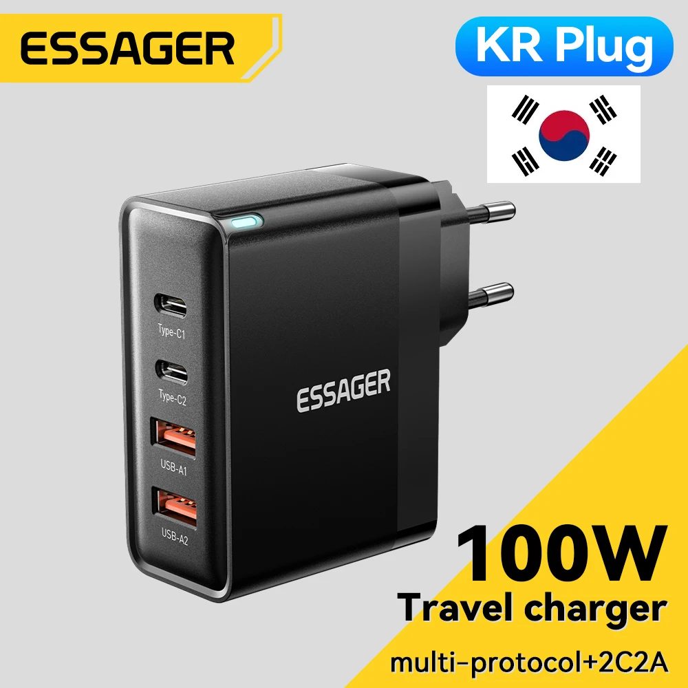 Olvídate de esperar horas para cargar tus dispositivos: el cargador ESSAGER 100W GaN con tecnología avanzada PD te ofrece máxima velocidad y compatibilidad universal, ideal para MACBOOK, IPHONE y SAMSUNG, optimizando tu productividad diaria sin complicaciones.