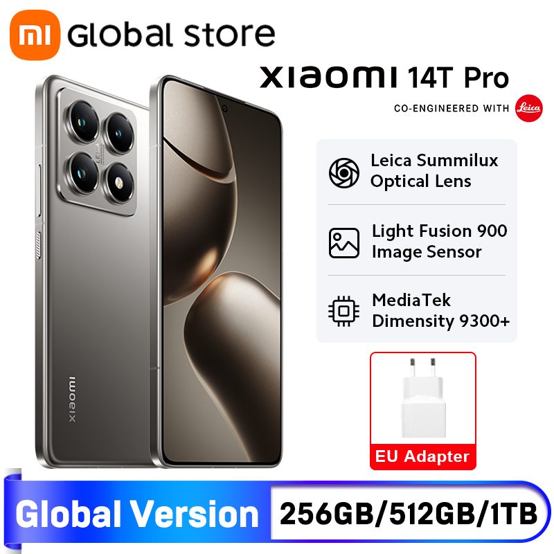 Transforma tu experiencia móvil con este smartphone de alta gama que une potencia y estilo – el XIAOMI 14T PRO combina cámara LEICA de 50 MP, carga ultrarrápida de 120W y rendimiento excepcional con su CPU DIMENSITY 9300+, ideal para quienes buscan innovación y fluidez en cada uso.