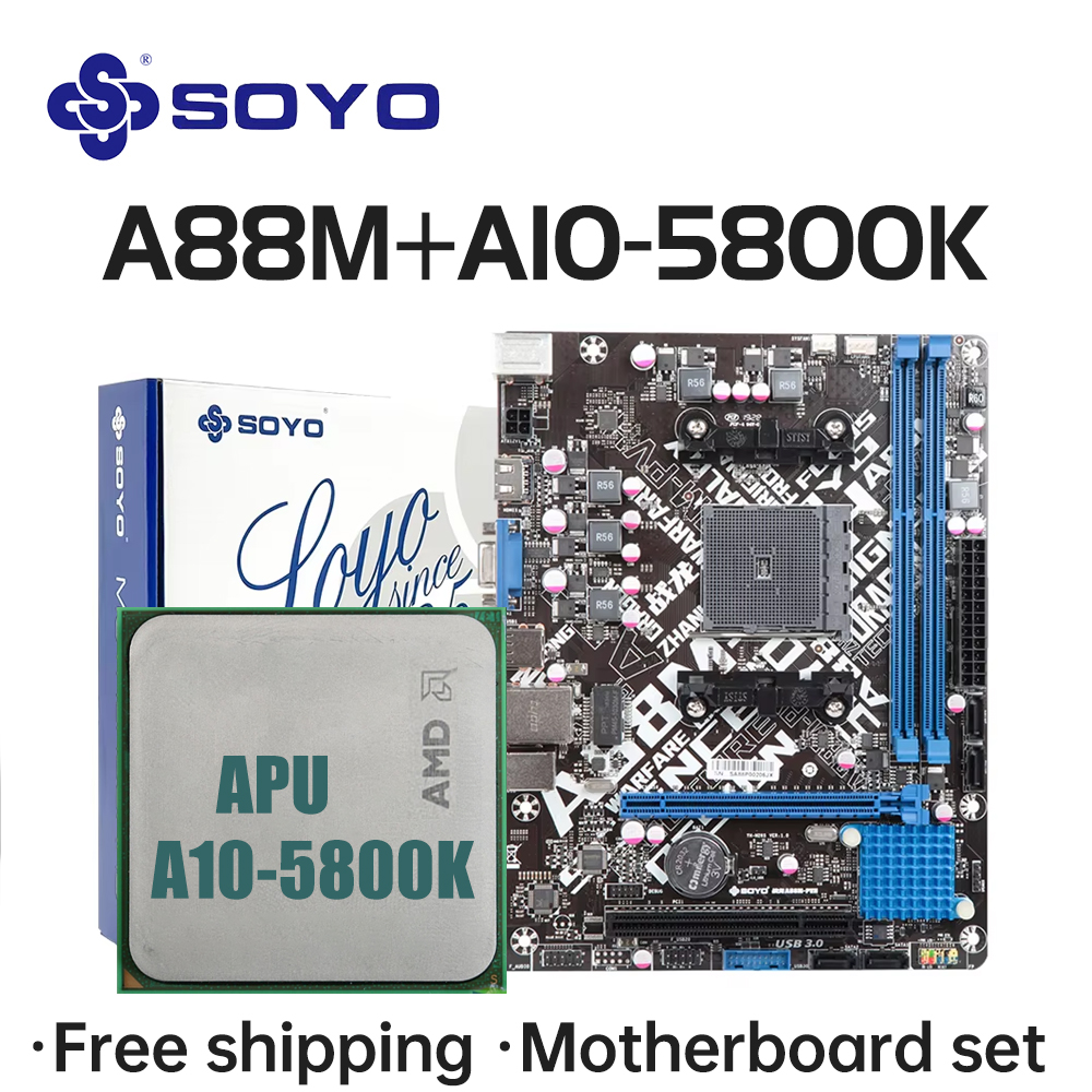 Eleva tu experiencia de gaming y productividad con esta placa base confiable: el combo SOYO A88M Y A10-5800K ofrece compatibilidad avanzada, rendimiento optimizado y durabilidad comprobada para usuarios exigentes.