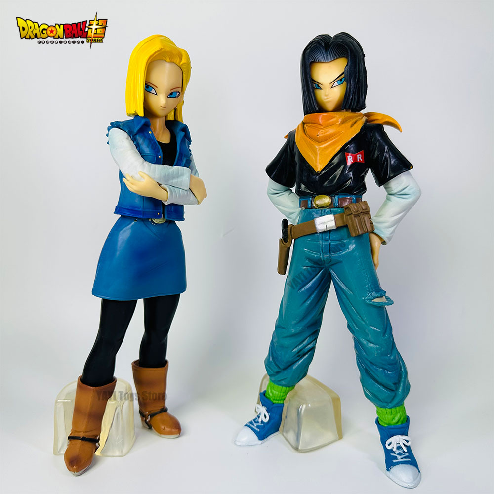 Android 17 y 18 en una figura dinámica para tu escritorio