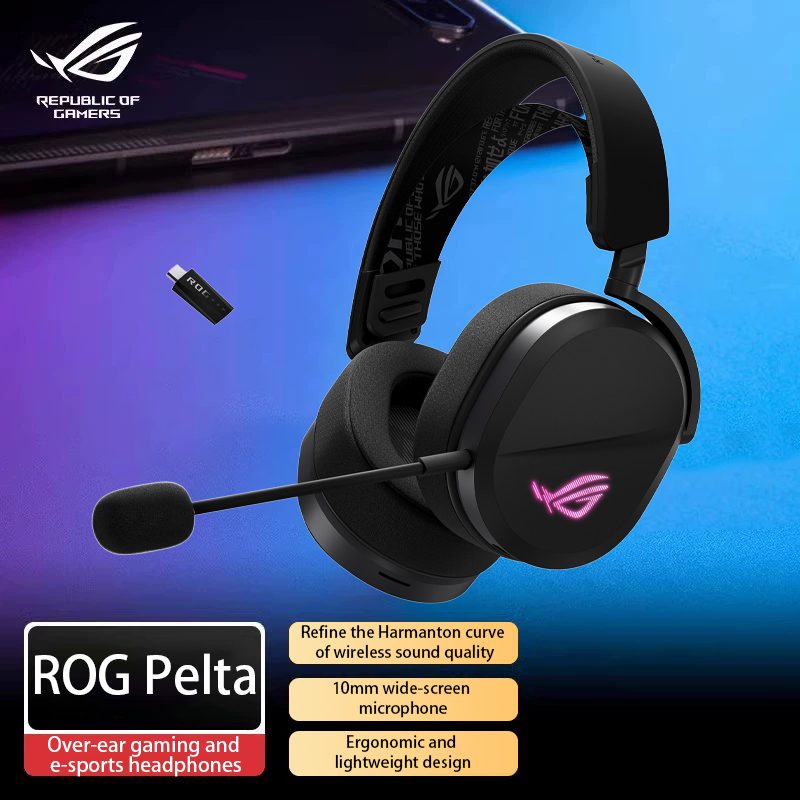 Eleva tu experiencia gaming con conectividad inalámbrica de baja latencia: el auricular ROG PELTA tri-mode integra RGB personalizable y comodidad extrema gracias a su diseño de solo 309 gramos, ideal para maratones de juego competitivo.