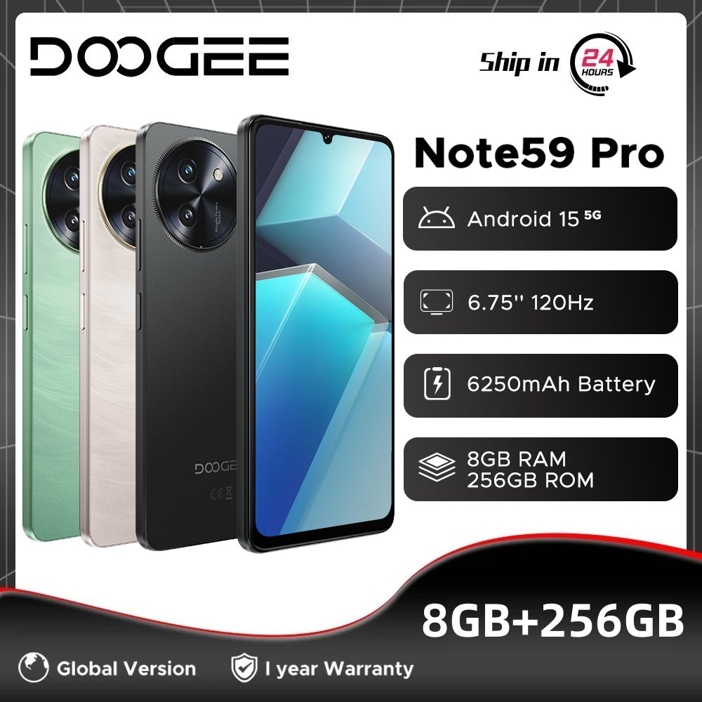 Descubre el rendimiento definitivo para el día a día: el DOOGEE NOTE59 PRO combina velocidad 5G, pantalla fluida de 120Hz y batería de larga duración de 6250mAh, ideal para multitarea y entretenimiento sin interrupciones, ofreciendo una experiencia premium a un valor excepcional.