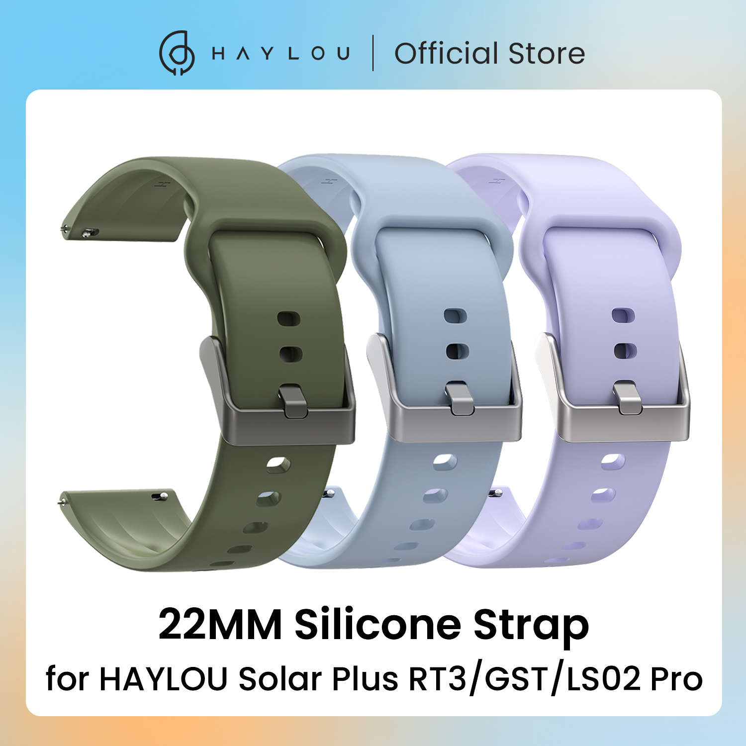 Renueva tu smartwatch con estilo y confort: la correa de silicona de 22 mm transforma tu HAYLOU SOLAR PLUS RT3 y HAYLOU SOLAR LITE en una experiencia diaria sin igual, ideal para quienes buscan durabilidad y adaptabilidad en su pulsera tecnológica.