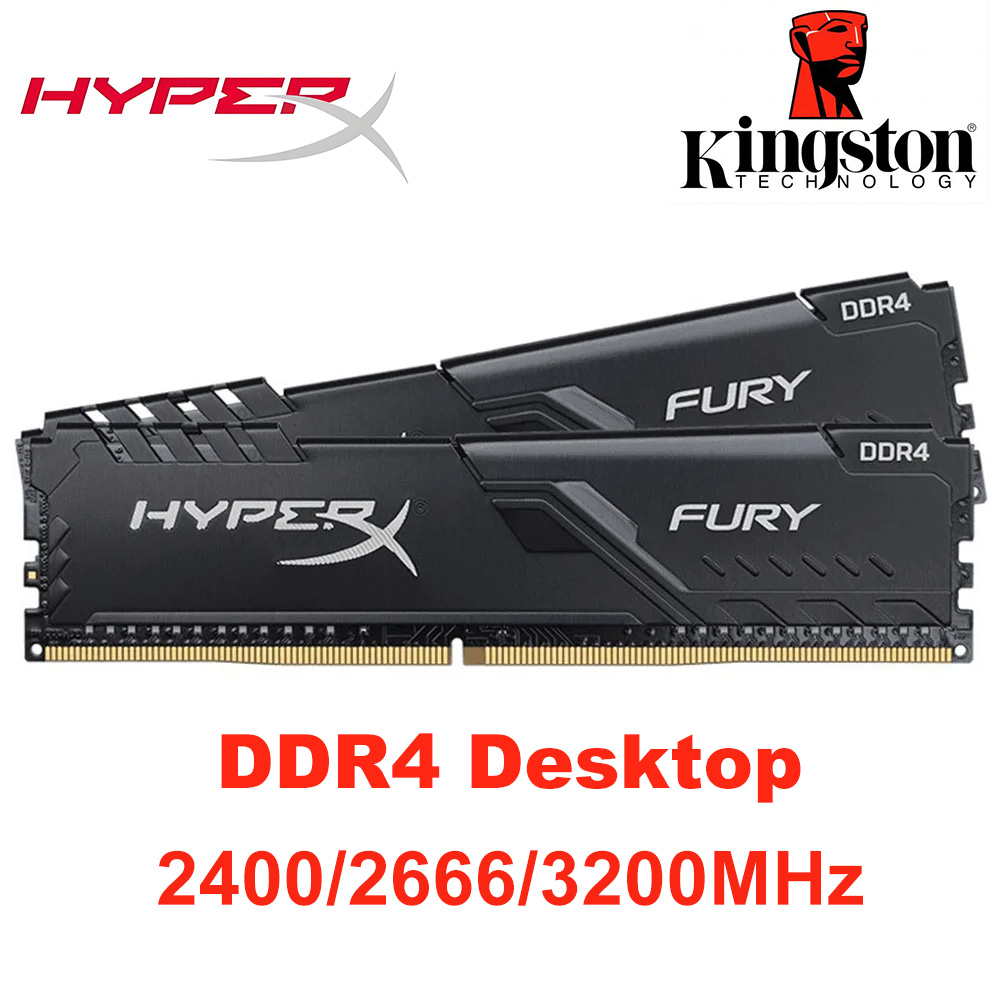Optimiza tu PC acelerando el rendimiento con estas memorias Kingston HyperX Fury y Fury Beast DDR4: Elección ideal para gaming y multitarea, con capacidades de 8GB, 16GB, 32GB y velocidades de 2400MHz a 3200MHz que garantizan fluidez y estabilidad en todo momento.