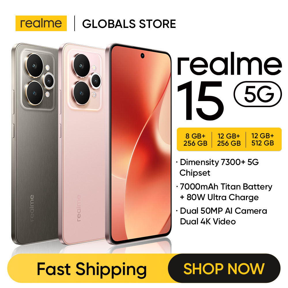 Potencia sin límites a tu alcance: maximiza tu productividad y entretenimiento con el SMARTPHONE REALME 15 5G, equipado con chipset Dimensity 7300+, batería de 7000mAh y carga ultrarrápida de 80W, garantizando rendimiento excepcional y autonomía superior.