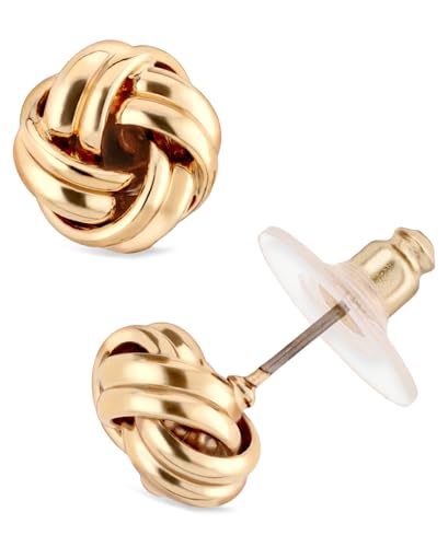 ELEGANCIA ATEMPORAL: Descubre cómo los PENDIENTES DE NUDO ANNE KLEIN en dorado elevan tu estilo con un diseño versátil que combina con todo tu guardarropa, la opción perfecta para destacar sin esfuerzo