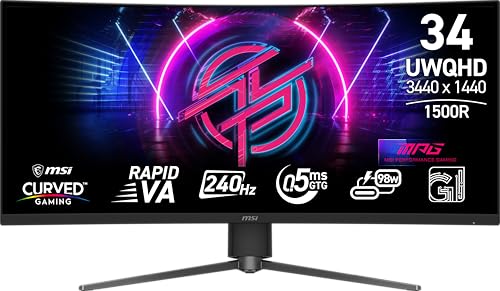 Eleva tu experiencia gaming con inmersión total y fluidez extrema gracias al MSI MPG 346CQRF X24 que combina pantalla curva ultrawide de 34 pulgadas con tasa de refresco de 240Hz para dominar cualquier partida
