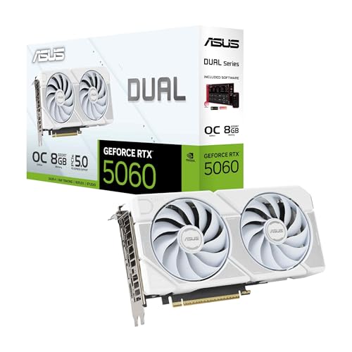 Descubre el rendimiento gráfico que revolucionará tu experiencia gaming: La ASUS DUAL GEFORCE RTX 5060 8GB GDDR7 WHITE EDITION te ofrece tecnología de última generación con PCIe 5.0 y DLSS 4 para un salto cualitativo en tus sesiones de juego