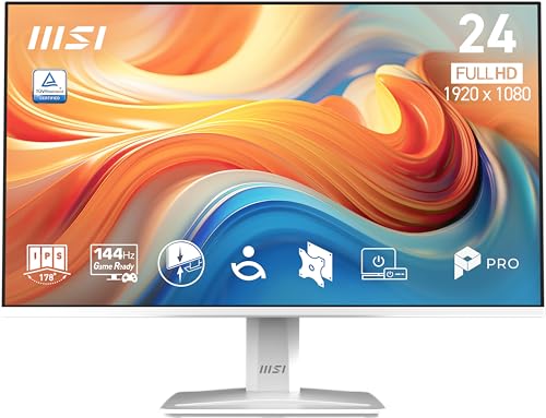 Transforma tu experiencia visual con fluidez perfecta: Descubre el MSI PRO MP243W, el monitor de 24 pulgadas con panel IPS, 144Hz y tecnología HDR que eleva tu productividad y gaming a niveles profesionales con calidad certificada