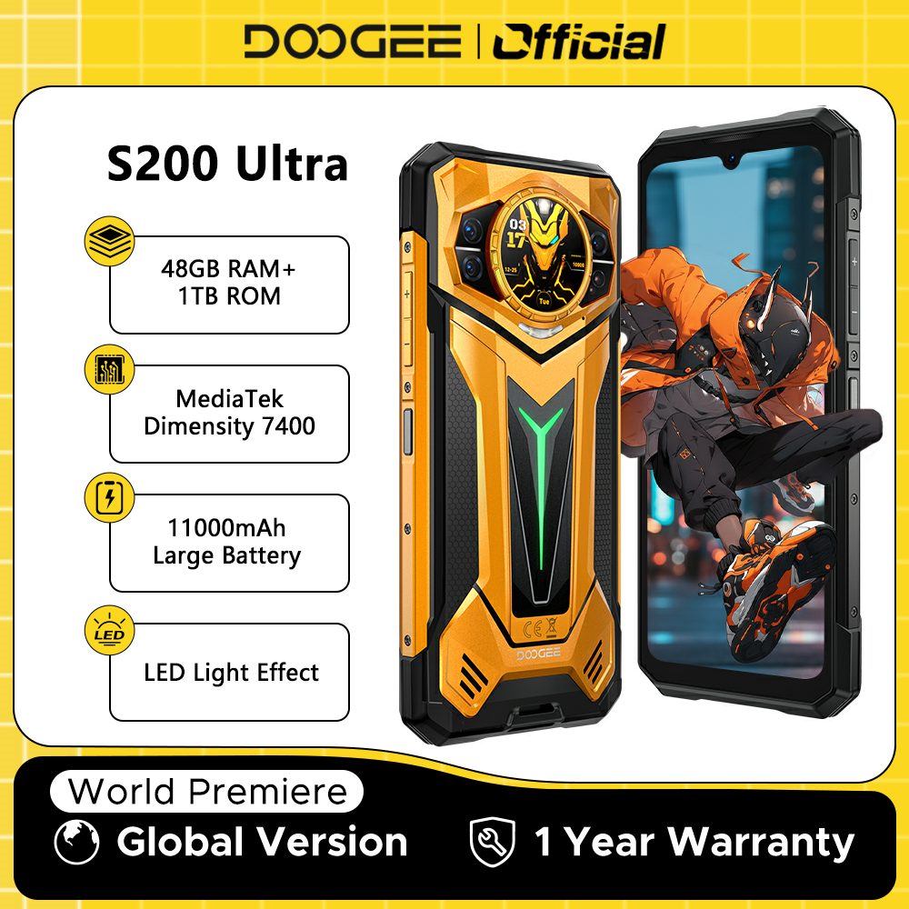 Descubre el teléfono indestructible que revoluciona tu productividad: el DOOGEE S200 ULTRA 5G combina potencia extrema con durabilidad militar gracias a su procesador DIMENSITY 7400 y batería de 11000mAh para días enteros sin cargar.